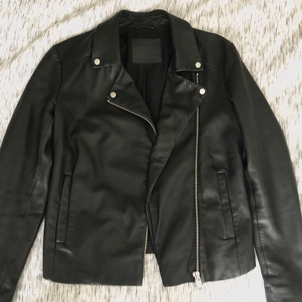 Black leather jacket